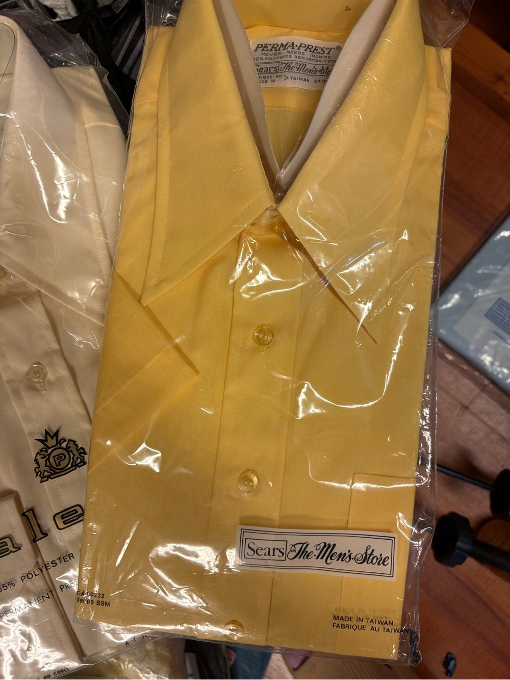 Sears Men's Yellow Dress Shirt - Perma-Prest